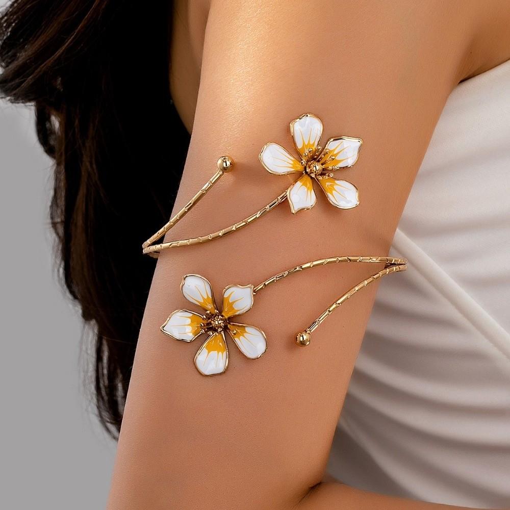 Adjustable Opening Arm Bracelet Floral Arm Ring Arm Cuff Bracelet  for Parties & Special Occasions