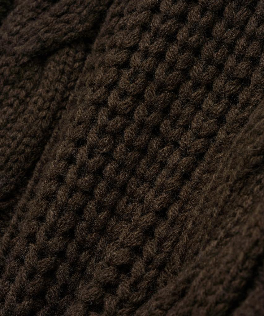 NOIRER FOR WOMAN Handmade Cable Crop Sweater (Brown)