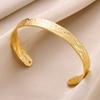 Stainless Steel Wide Bangles for Women Luxury Gold Color Chunky Flower Cuff Bangle Bracelet Femme Vintage Wedding Jewelry Gifts