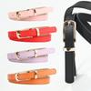 1Pcs 2.4X104Cm Women Belts Pu Leather Simple Metal Buckle Belt Girls Dress Jean Pants Waistband Belts For Lady Luxury Designer Brand