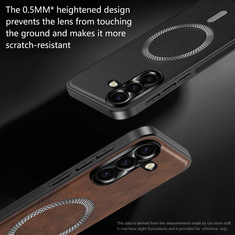Ретро Кожаные Магнитные Чехлы для Телефона Для Samsung Galaxy S25 Ultra S22 S23FE S24 Plus Металлическая Защита Камеры Противоударная Жесткая Крышка