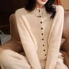 Ready-to-wear Round-neck Wool Cardigan for Women In Autumn and Winter Style Multi-button Cashmere Knitted Jacket Loose and Versatile Sweater
