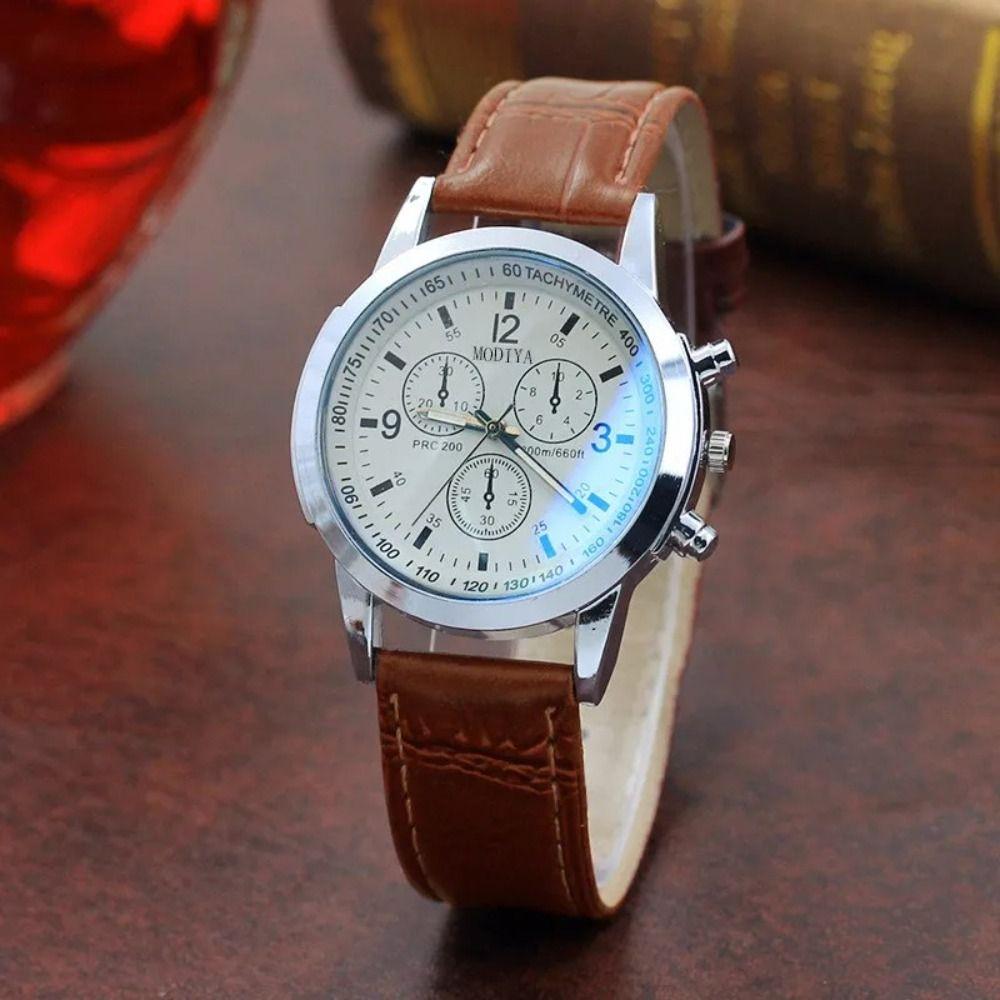 Six-Pin Men Wristwatch Leather Watchband Business Watch Fashion Quartz Watch