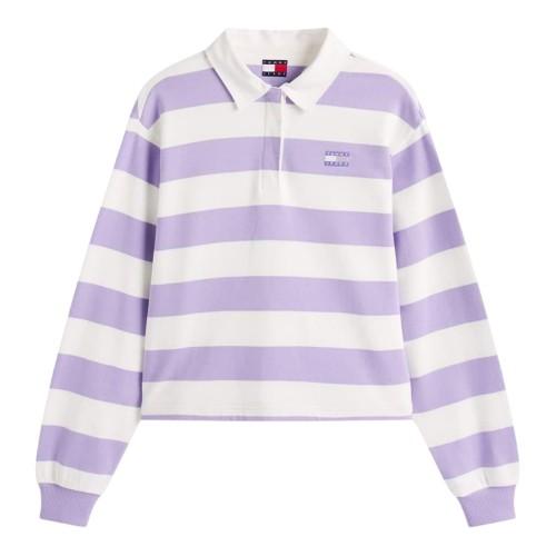 Tommy Jeans Womens/Ladies Striped Cropped Polo Shirt