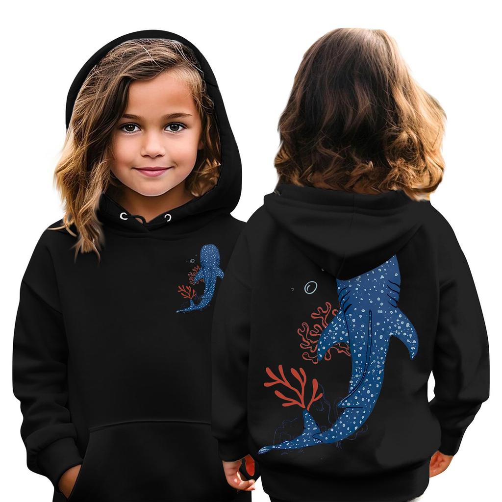 Детские толстовки, свободная спортивная рубашка с капюшоном и принтом, модная спортивная рубашка