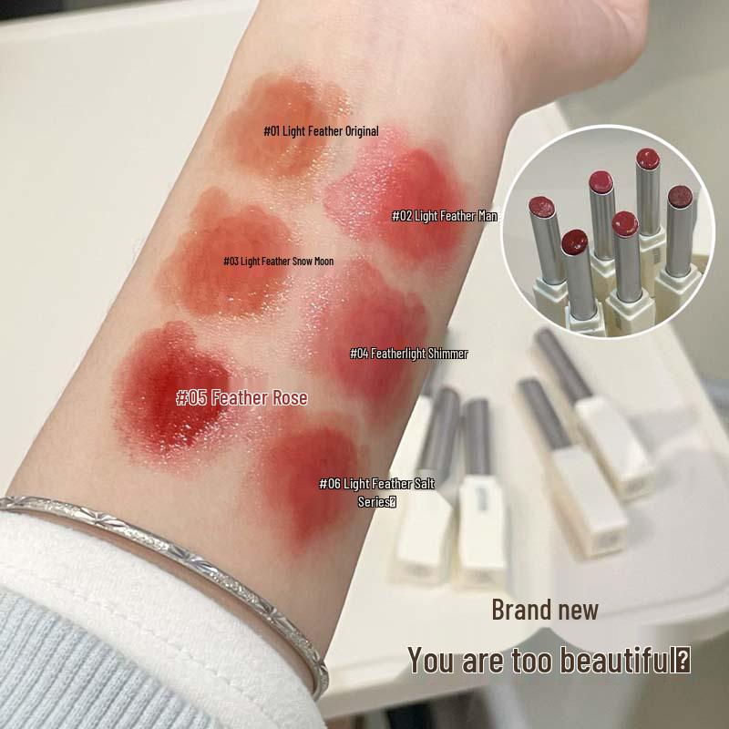Сатиновая помада Feather: Увлажняющий, Гидратирующий, Придающий объем, Нюдовый макияж для сияющих губ