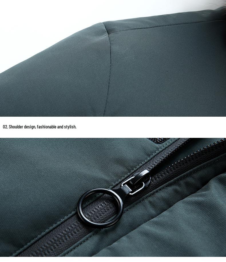 Модный зимний укороченный пуховик с меховым воротником - Свободный крой, с капюшоном, Хит продаж для пар