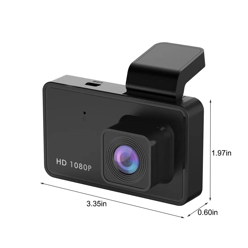 Видеорегистратор для передней части автомобиля, видеорегистратор ночного видения, 3-дюймовый IPS-экран, встроенный G-сенсор, автомобильная камера 480P HD с циклической записью, обнаружением движения