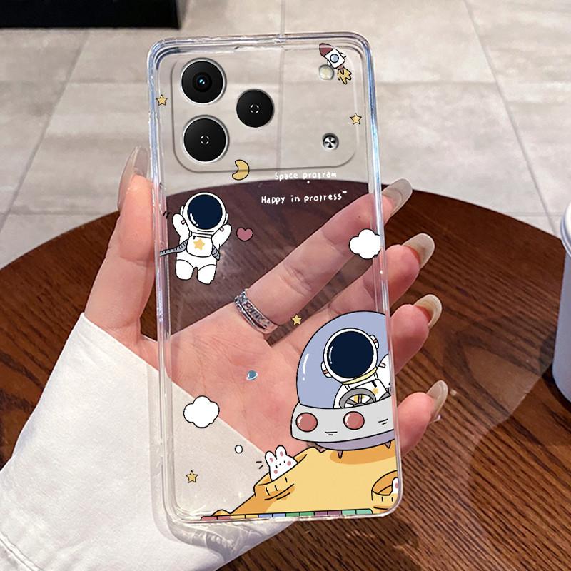 Casing For Tecno Spark 50 KN4 Case Aesthetic Fashion Cute Cat Cartoon Soft Silicone Back Cover Transparent TPU Phone Case Bumper