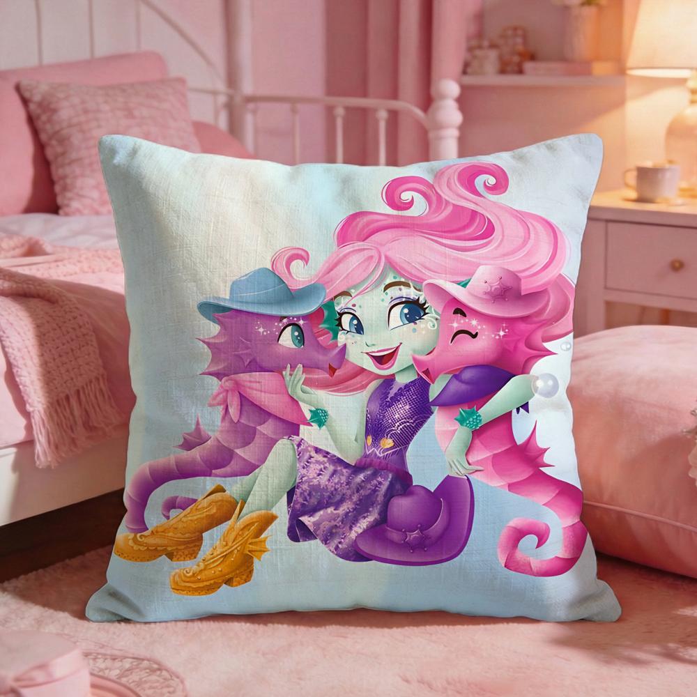 Cartoon EEnchantimals Cushion Cover Premium Comfort Reversible Pillow Cove Two In One Design For Any Room  Car Interior