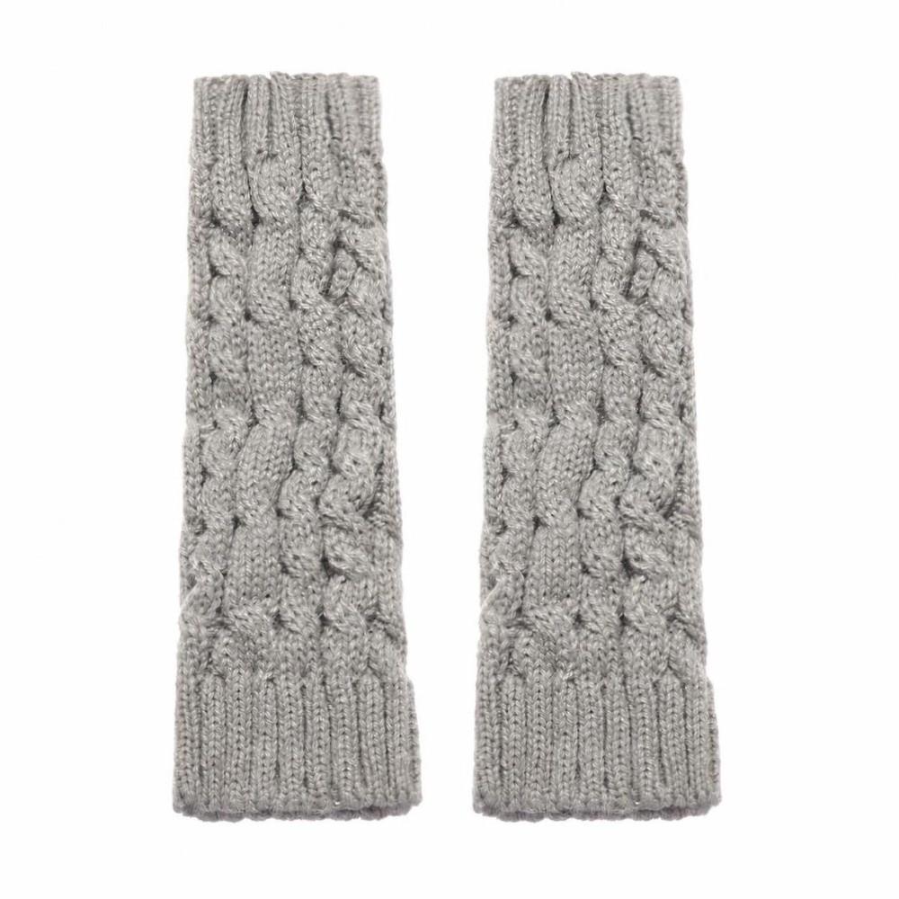 Arm Warmers Fingerless Gloves Thick Warm Fingerless Mittens Women Girls Long Knitted Gloves