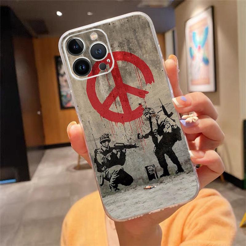 Чехол для телефона Banksy Street Art Graffiti Для iphone 17 Pro Max Air 16 15 14 13 Pro Max 15 16 Pro 15Plus