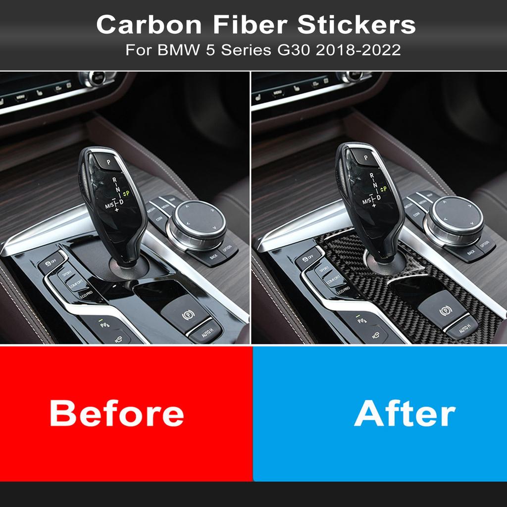 dsgur6 For BMW 5 Series G30 2018-2022 Accessories Carbon Fiber Interior Car Central Control Gear Shift Panel Trim Cover Decor Stickers
