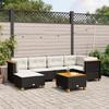 VidaXL Garden Lounge Set 7 Pcs with Cushions Black Wicker 3261917