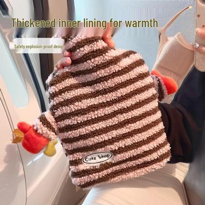 Мультяшная полосатая грелка для промывания, инфузий, согревания матки и живота, толстая большая грелка для рук, мешок для теплой воды