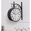 Vintage Product Antique Metal Double Sided Railway Station Analogue Wall Clock (Black, 8 Inch)