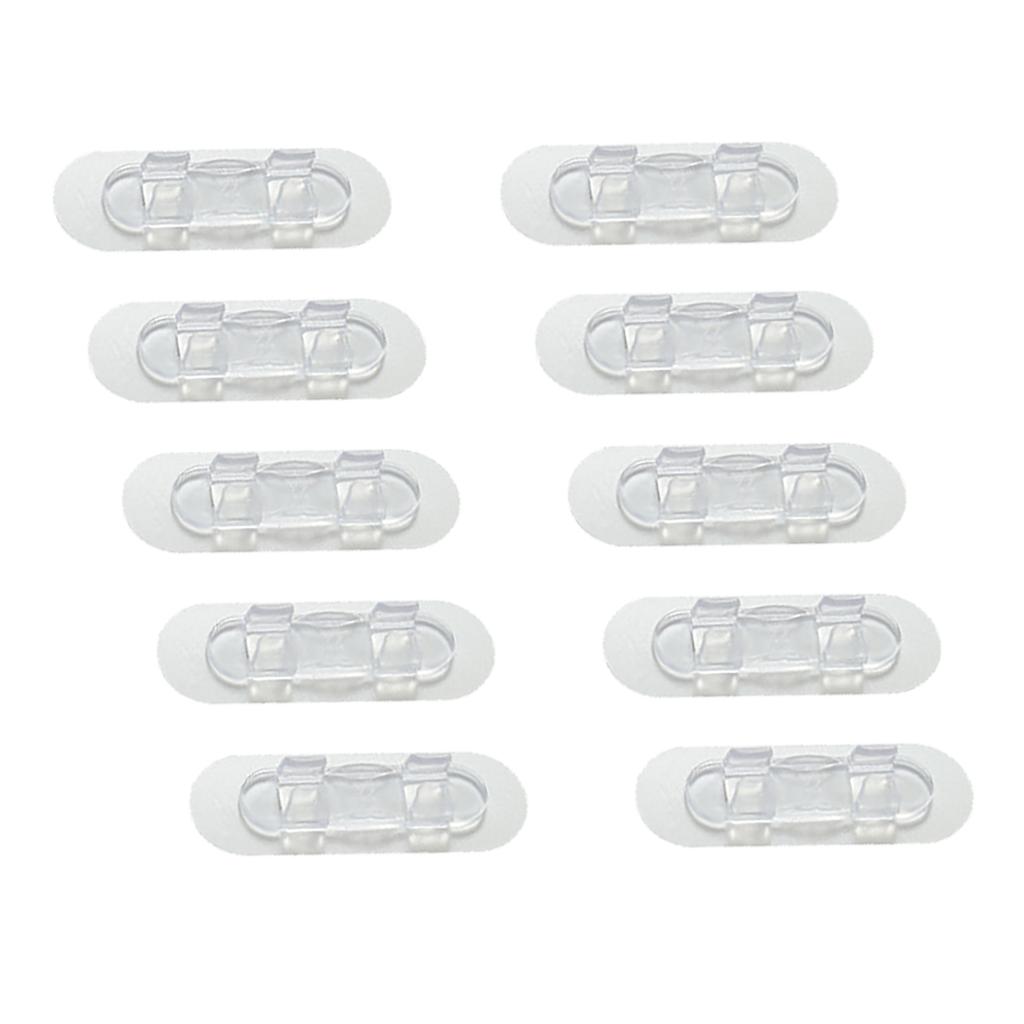 10pcs Adhesive Cable Clips Firm Secure Wall Wire Holders Cord Organizer for Home Office Workbench S