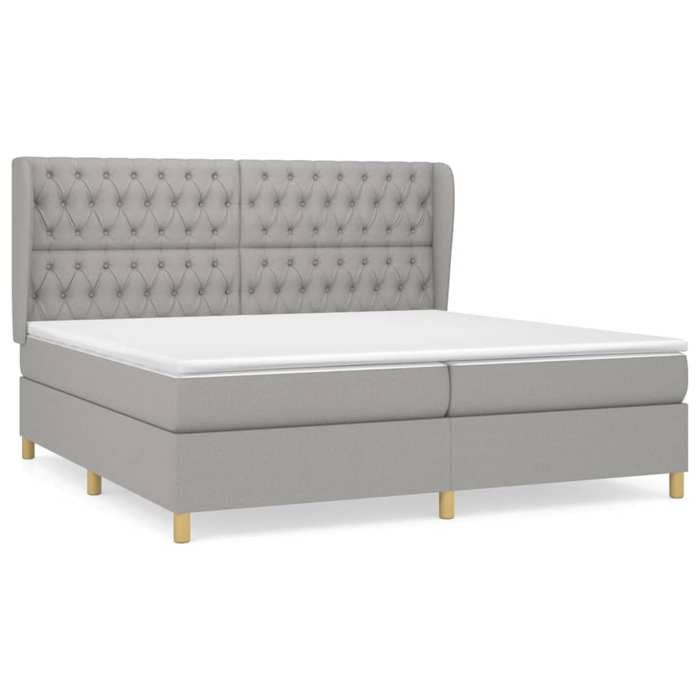 Maison Exclusive - Sommier à lattes de lit avec matelas Gris clair 200x200cm Tissu