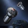 Baseus 24W Dual USB Car Charger with LCD Display + 1.2m 3-in-1 Cable (USB-C/Micro/Lightning) Black