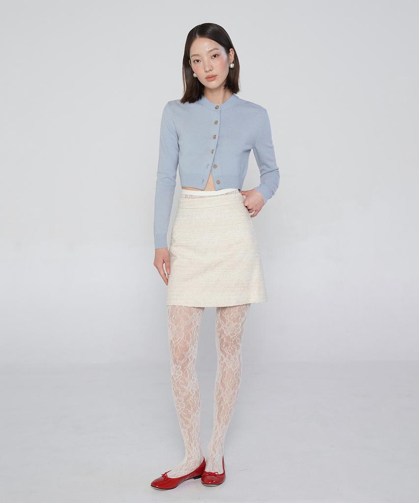 Pilot Breco Tweed Skirt (Cream)