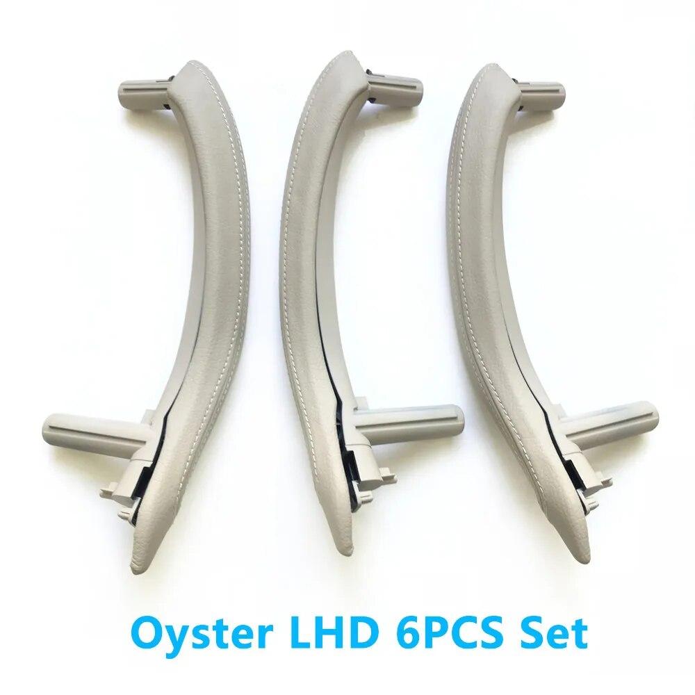 LHD Car Interior Left Right Passenger Door Pull Handle With Outer Leather Cover Trim Replacement For BMW X5 X6 F15 F16 2014-2018