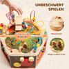 8 in 1 Wooden Activity Cube with Bead Maze, Shape Sorter, for Kids Boys Girls 18+ Months