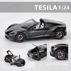 bntfg6 1:24 Scale Alloy Tesla Roadster Sport Car Model Diecast Metal Toy Vehicles Convertible Car Toy Boy Gift Collective Home Decor