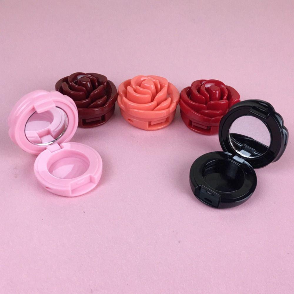 3D Rose Eyeshadow Container Compact Eyeshadow Case Lip Care Cosmetic Lip Balm Container  Travel