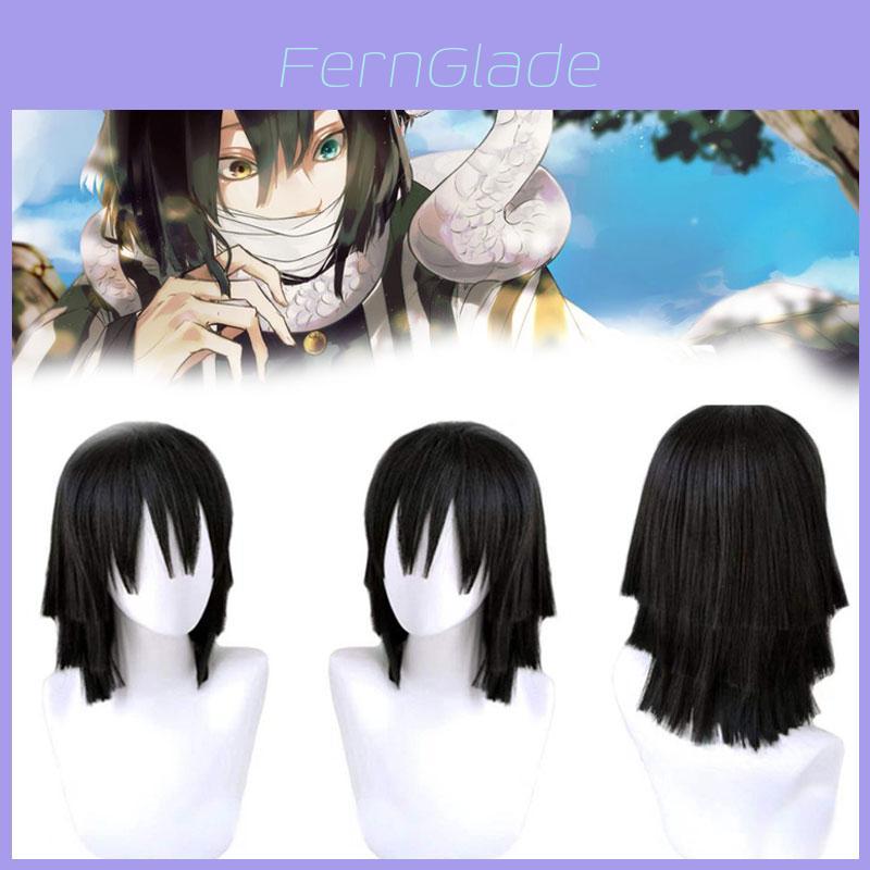 Stylish Black Layered Short Hair Wig For Cosplay Demon Slayer Kimetsu No Yaiba