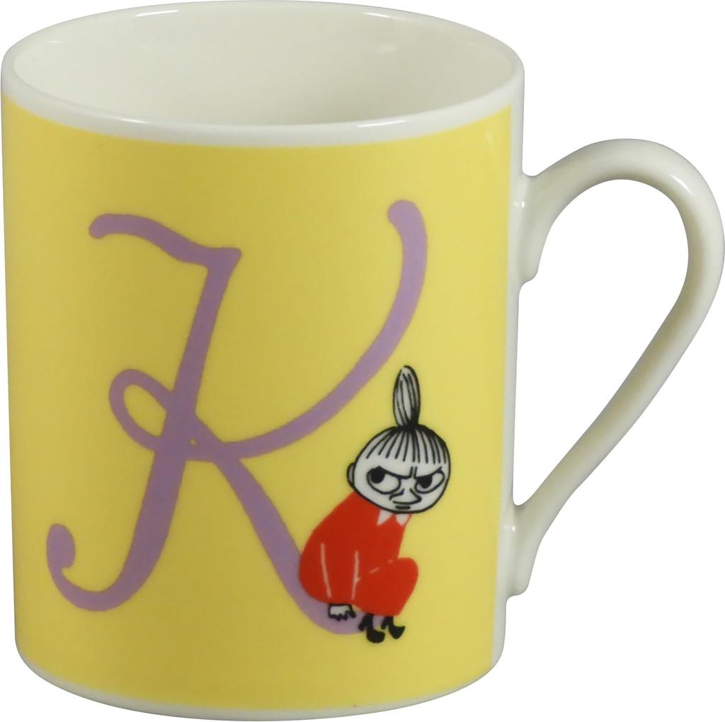 Moomin Initial Mug Gift 8x9cm Little Gift for Made in Lemon "K" Boxed, 320ml, Approx. Diameter, My, Moomin, Women, Birthday, Tableware, Japan, Yellow,