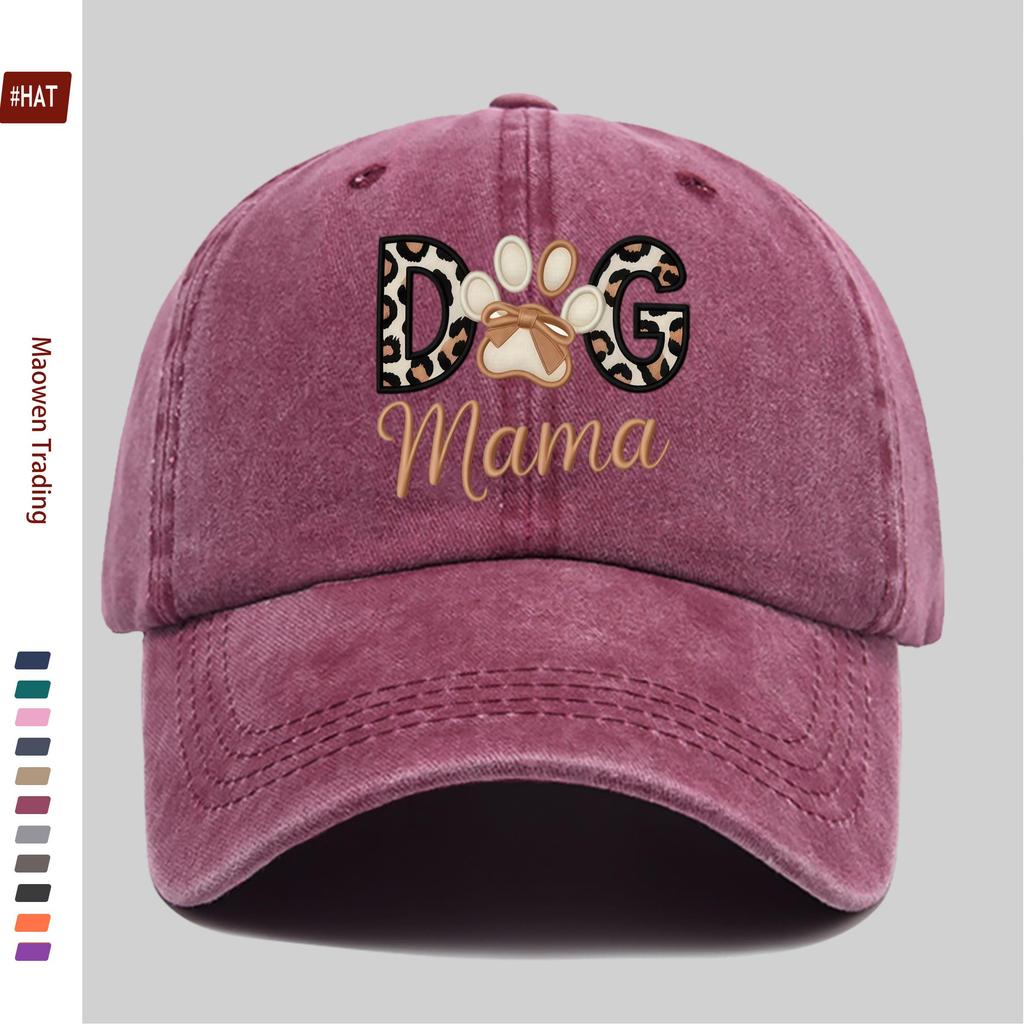pc Vintage Paw Print and ClawShaped Letter Print Baseball Cap with DOG Lettering Home Casual Printed Design Leisure Hat Tr