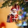 12 шт. украшений Санта-Клауса 2D акриловый подвесной декор для рождественской елки, зеркала автомобиля, рюкзака