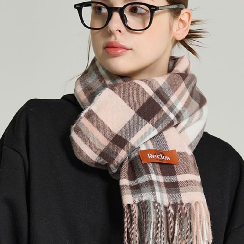 RECLOW RECLOW Mix Check Muffler Pink