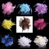 Solid Color Art Flower Brooch Beaded Feather Feather Fabric Fashion Women's Corsage