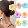 Gradient Flower Acrylic Hair Claw Clip for Women Sweet Hair Claws Crab Clamp Barrettes Hawaiian Headwear Accessories