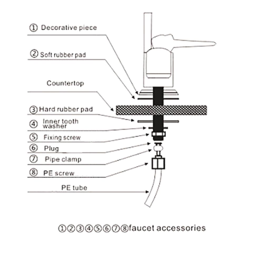 Кран для питьевой воды из нержавеющей стали, трубчатый кран с 1/4 дюйма, кран для мойки с одним отверстием, кран для напитков для очистителя воды