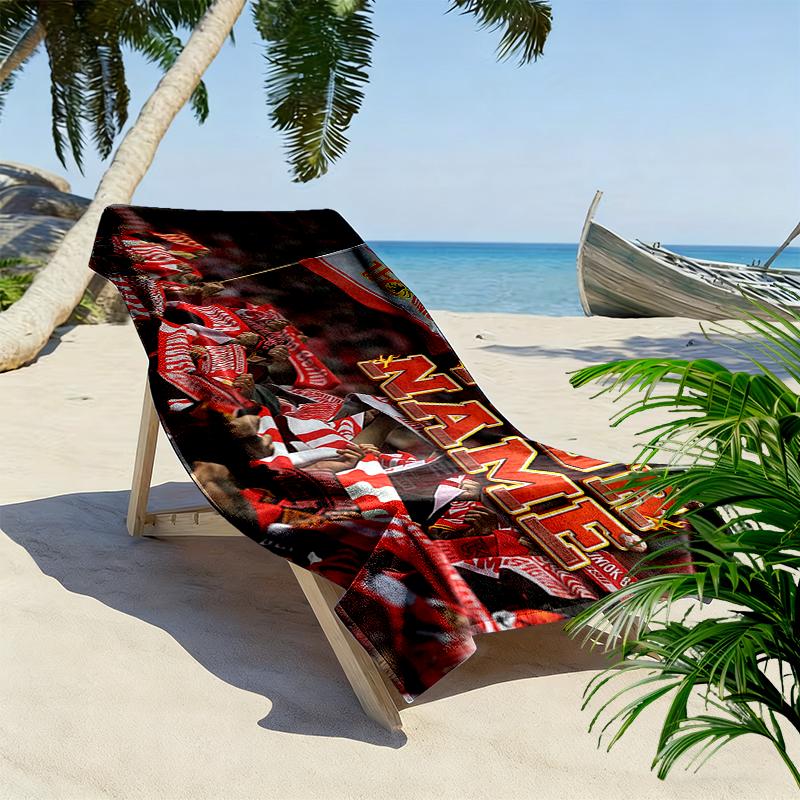 Custom Name,FC Union Berlin Print Beach Towel, Large Soft Quick Dry Towel for Beach Camping Swimming