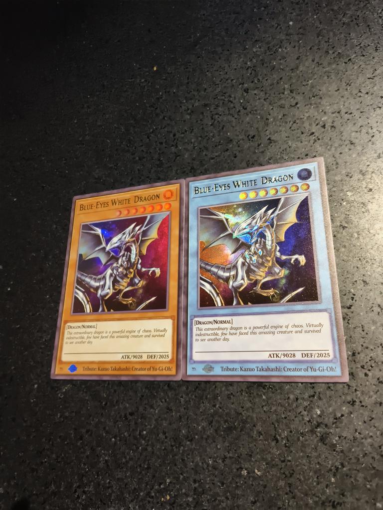 2 шт./комплект Yu-gi-oh! Белый Дракон с Голубыми Глазами Самоконтроль Коллекционная Подписанная Торговая Флэш-Карточка Аниме Мультфильм Рождество Высококачественный Подарок
