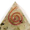 [GOLD STONE] Prehnite Orgonite Pyramid, Spiritual Item, Approximately 30mm Wide
