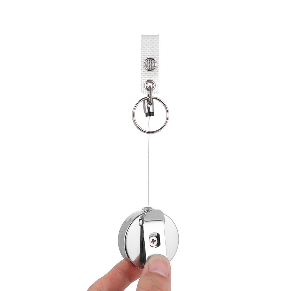Metal Retractable Key Ring Retractable Key Chain ID Card Badge Holder Badge Reel Clip Lanyard Clip