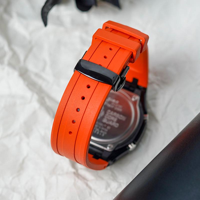 Casio Мужские часы с двойным дисплеем (жидкокристаллический/аналоговый) Серия Черные часы GA-2100-1A-