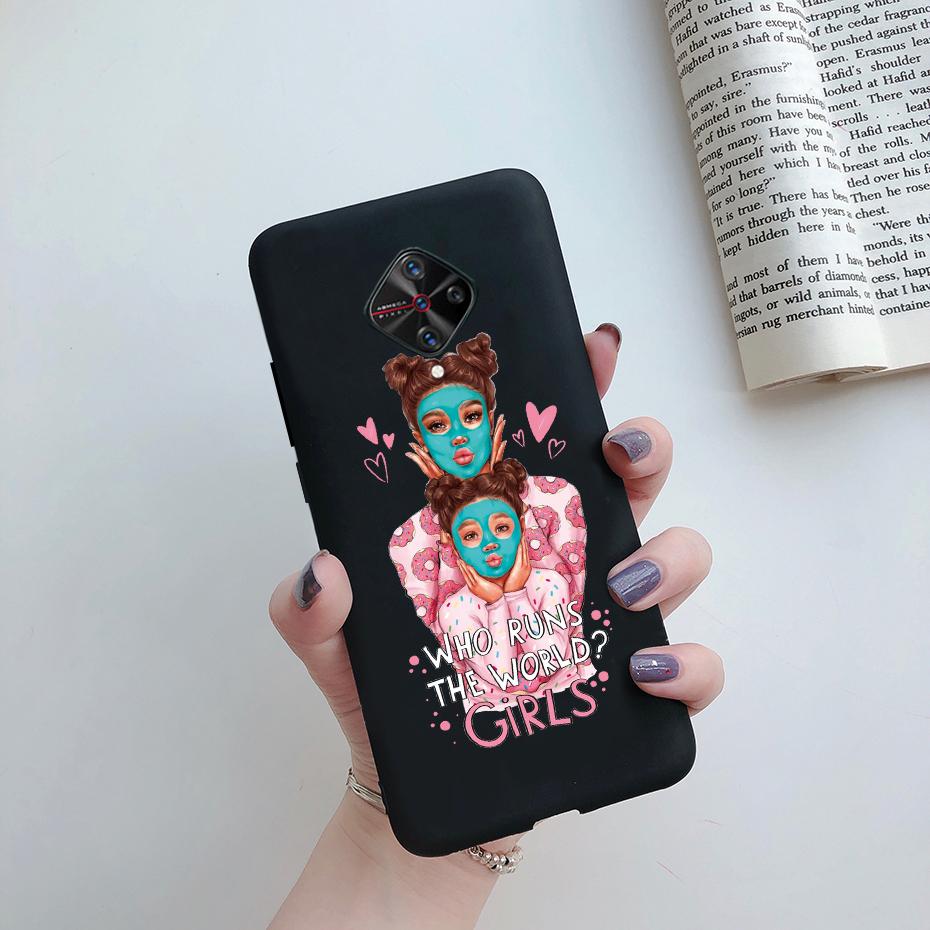 For Vivo S1 Pro Case 1920 For Vivo V17 Russia V1945A V 17 Pro 1909 Back Painted Silicone Shockproof Cover Soft Phone Bumper Case