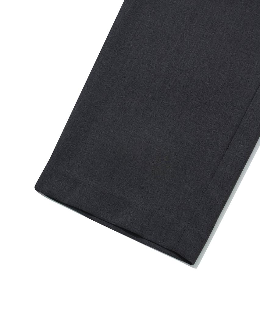 COVERNAT One-Pleat Semi-Wide Slacks Charcoal