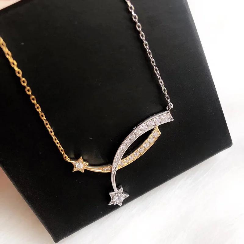 Musla Trend Classic High Qulity 925 Sterling Silver Jewelry For Moon Star Shaped Pendant Wedding Happy Pendant Pink Gold Charms