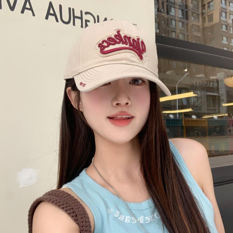 Hat Female Summer Alphabet Embroidery Soft Top Baseball Cap Vintage Washed Denim Cap Sun Cap