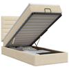Ottoman Bed with Mattress and Headboard Cream 90 x 190 cm Fabric