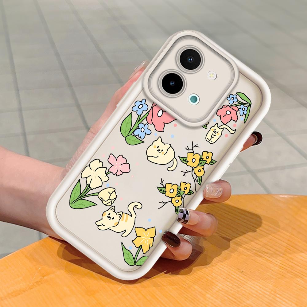 For Huawei P50 Pro P40 Lite Honor 8X 9X X9 Tecno Spark Go Infinix Smart 8 Vivo V29 V30 Y02 Y16 Flowers Pattern Soft Full Camera Protect Phone Case
