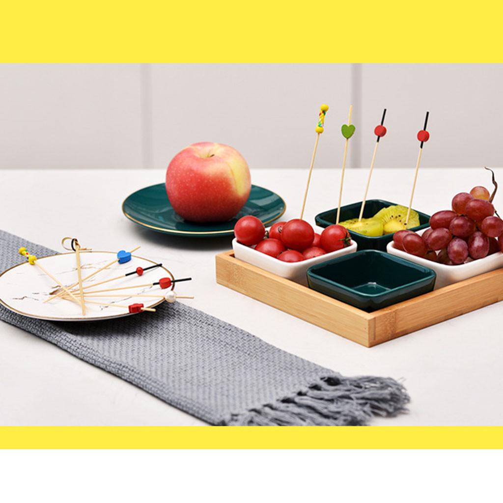 100pc Pick Buffet Fruit Fork Party Dessert Stick Cocktail Skewer