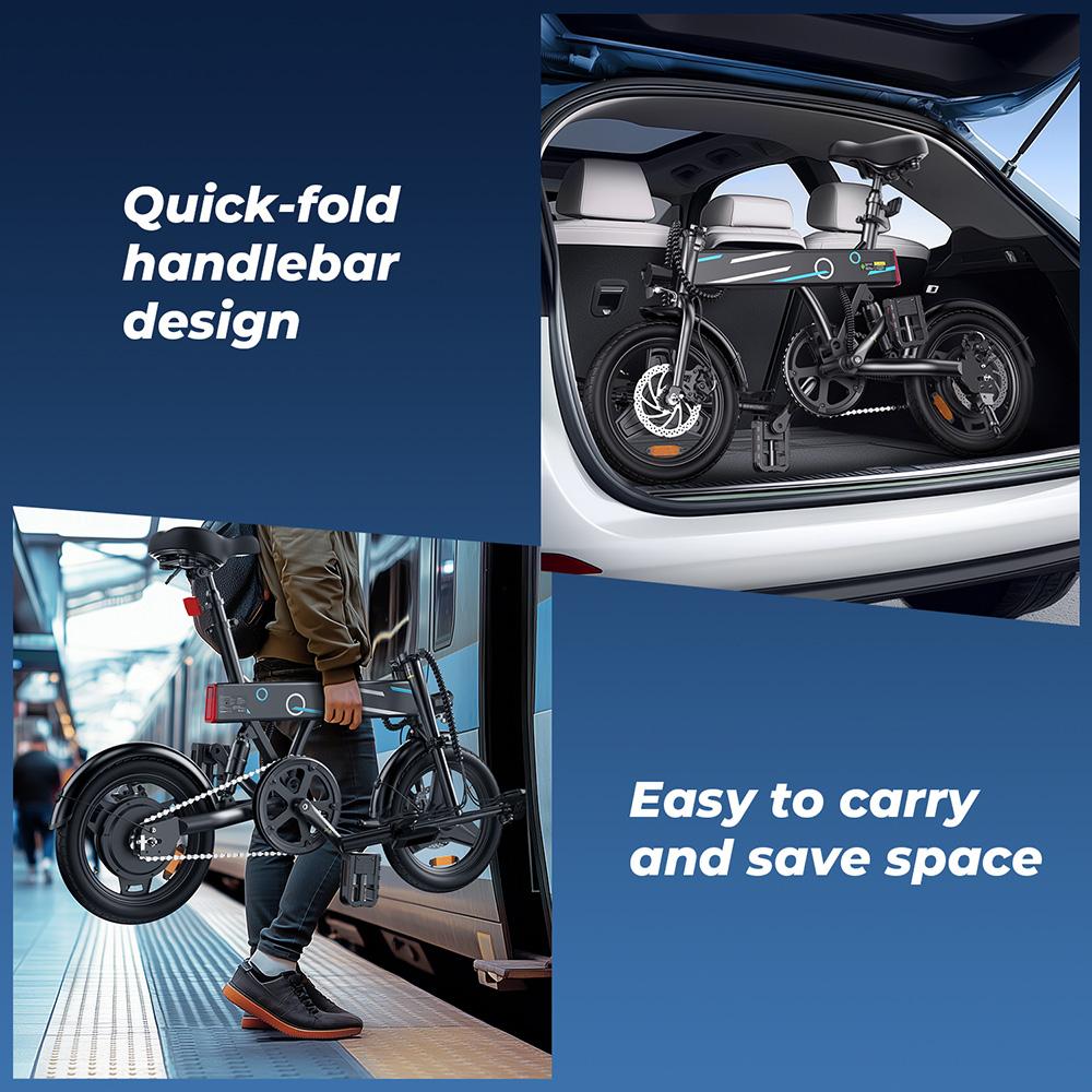 Электрический велосипед AgileRide EB1 500 Вт 36 В 7,8 Ач аккумулятор 40 км диапазон 25 км/ч скорость 14 дюймов для городских поездок