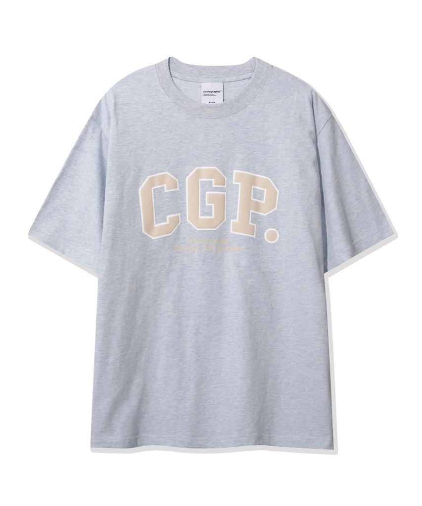 CGP Cgp Arch Logo Colored Melange Short Sleeve T-Shirt_Sky Blue